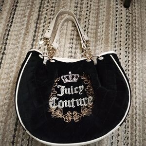 Juicy Couture Black and Gold Quilted Shoulder Bag